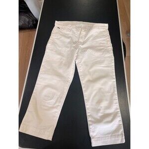 Lacoste Womens Cropped White Casual Chino Denim Capri Pants Size 40-US 4